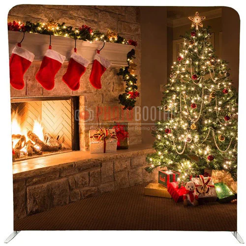 Christmas Fireplace photobooth backdrop for hire in Durban and KZN