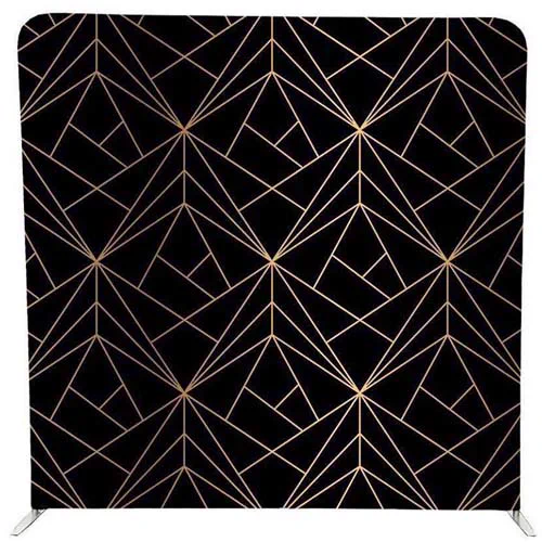 Gold Geometric photobooth backdrop for hire in Durban and KZN