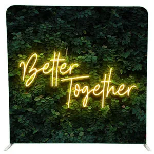 Green Better Together photobooth backdrop for hire in Durban and KZN