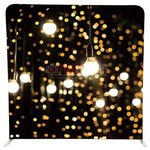 The Gold Lightbulb photobooth backdrop for hire in Durban and KZN