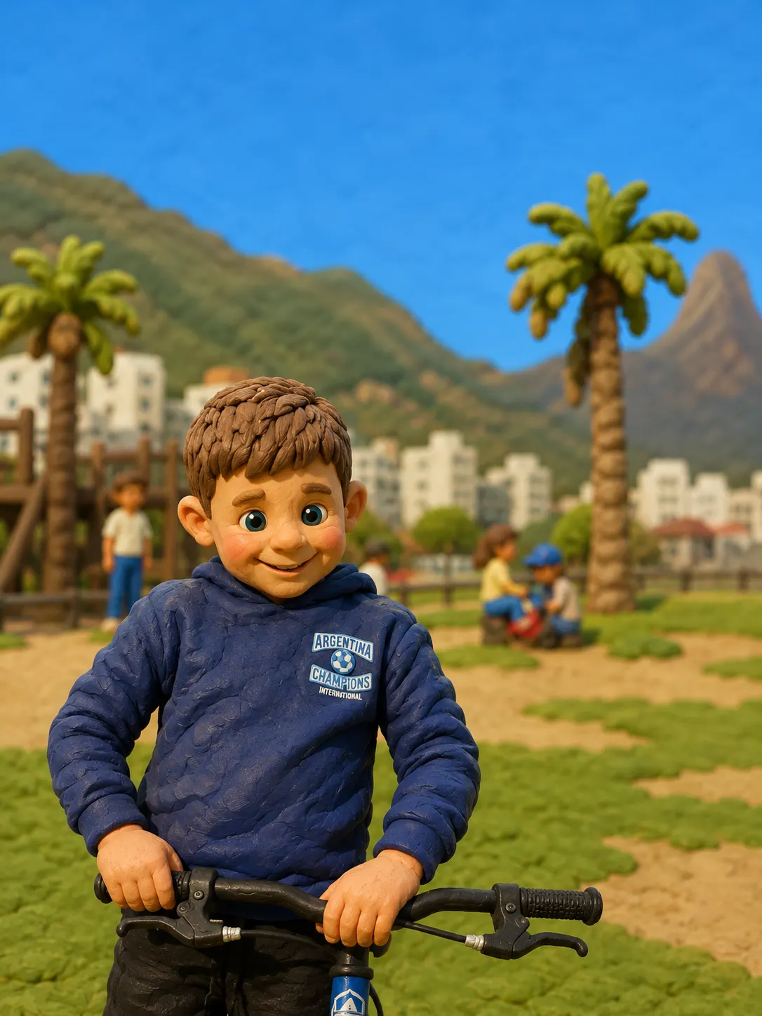 3D cartoon AI portrait of a child, printed at the instant printing kiosk at a Durban event
