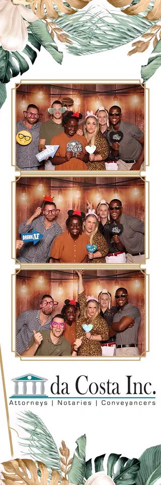 Corporate photobooth photostrip template printed on the day by Durban Photobooths