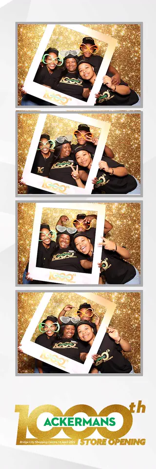 Corporate photobooth photostrip template printed on the day by Durban Photobooths