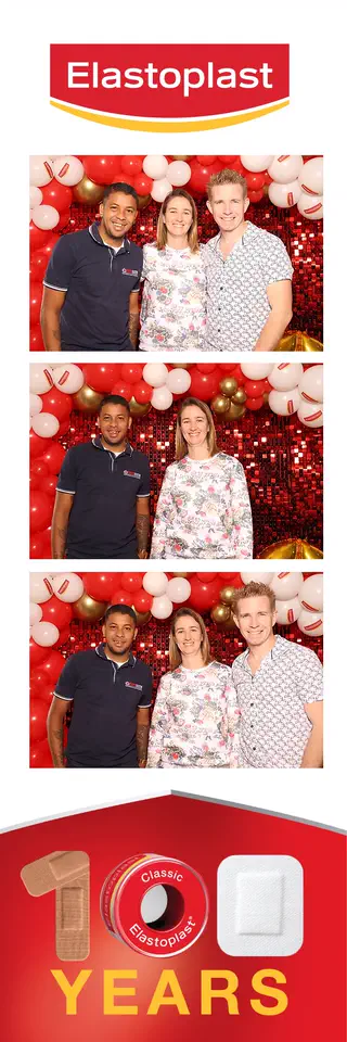 Corporate photobooth photostrip template printed on the day by Durban Photobooths