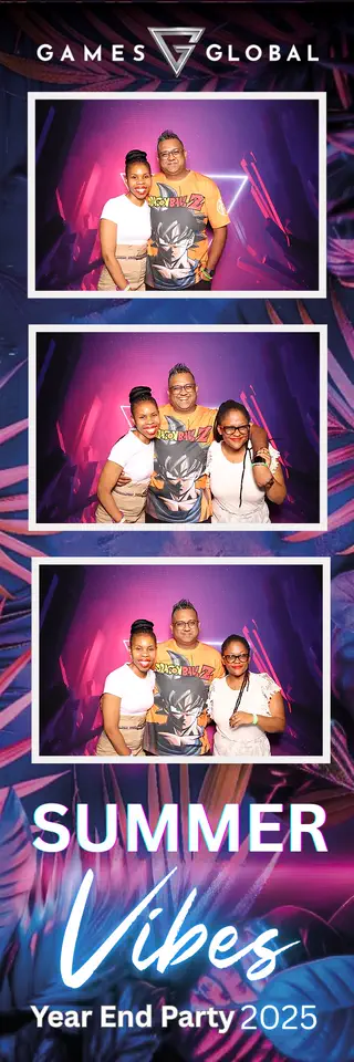 Corporate photobooth photostrip template printed on the day by Durban Photobooths