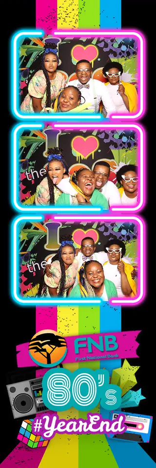 FNB photobooth photostrip template printed on the day by Durban Photobooths