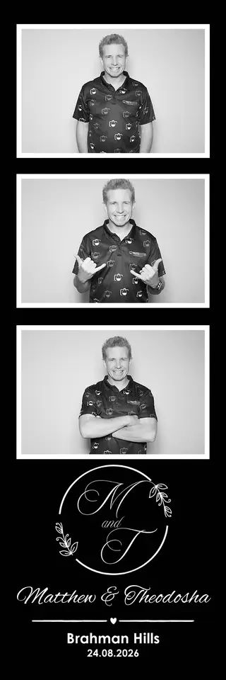 Glam Booth photobooth photostrip template printed on the day by Durban Photobooths