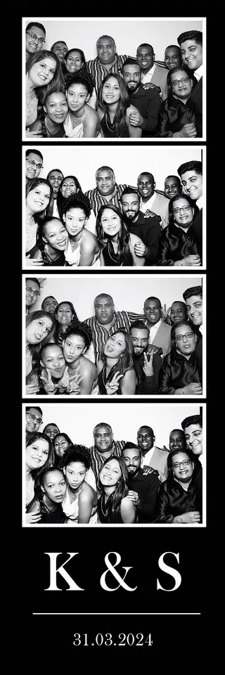 Glam Booth photobooth photostrip template printed on the day by Durban Photobooths
