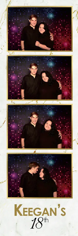 Birthday photobooth photostrip template printed on the day by Durban Photobooths