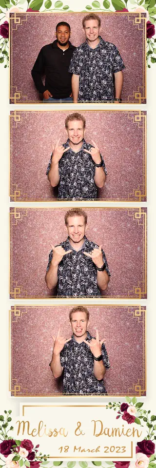 Glam Booth photobooth photostrip template printed on the day by Durban Photobooths