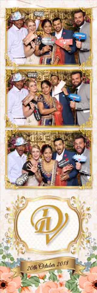 Indian Wedding photobooth photostrip template printed on the day by Durban Photobooths