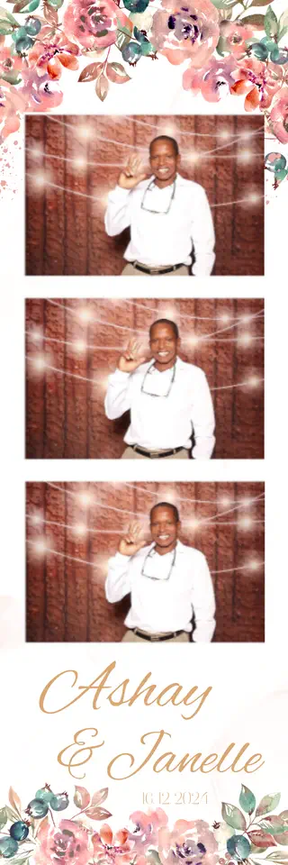 Instant Print photobooth photostrip template printed on the day by Durban Photobooths