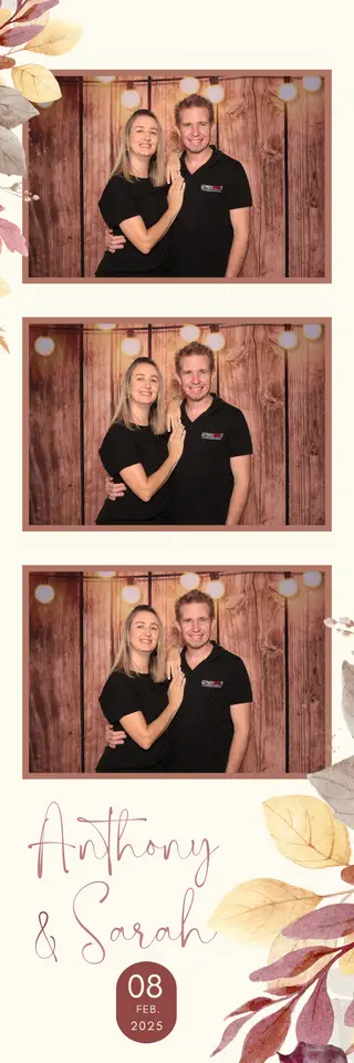 Instant Print photobooth photostrip template printed on the day by Durban Photobooths