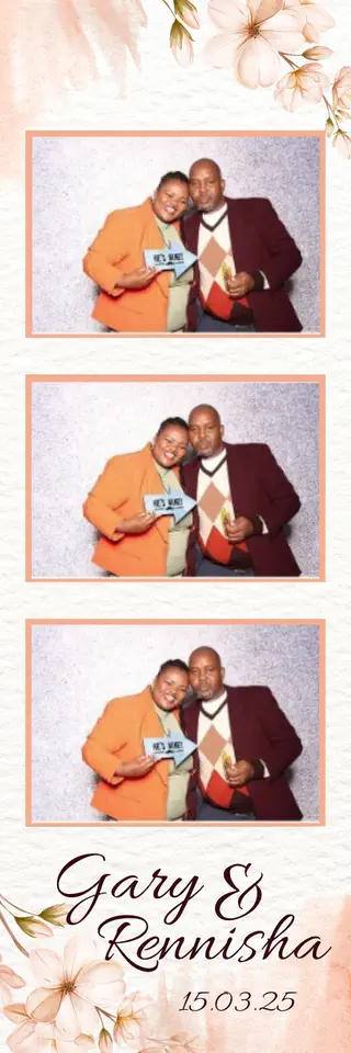 Instant Print photobooth photostrip template printed on the day by Durban Photobooths
