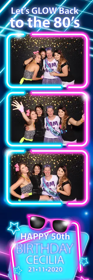 Neon photostrip design — a sample template for events in Durban, Umhlanga and Ballito