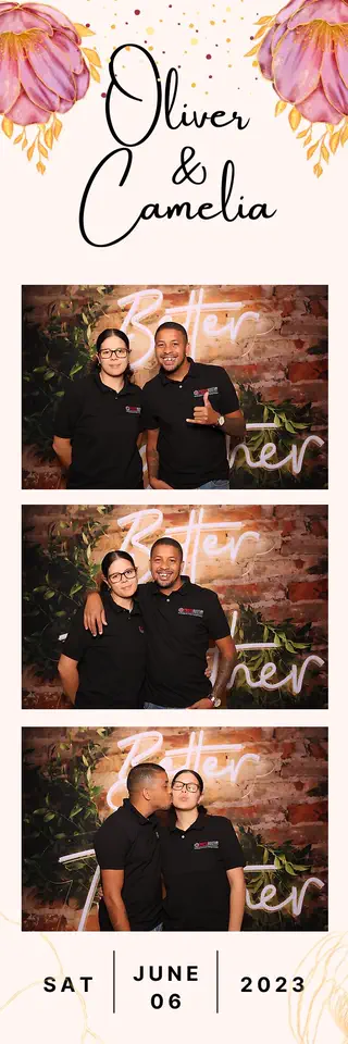 Wedding photobooth photostrip template printed on the day by Durban Photobooths