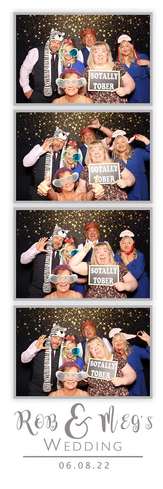 Wedding photobooth photostrip template printed on the day by Durban Photobooths