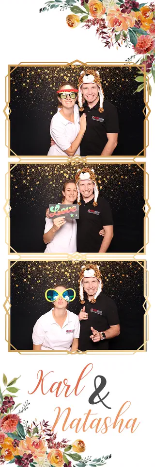 Wedding photobooth photostrip template printed on the day by Durban Photobooths