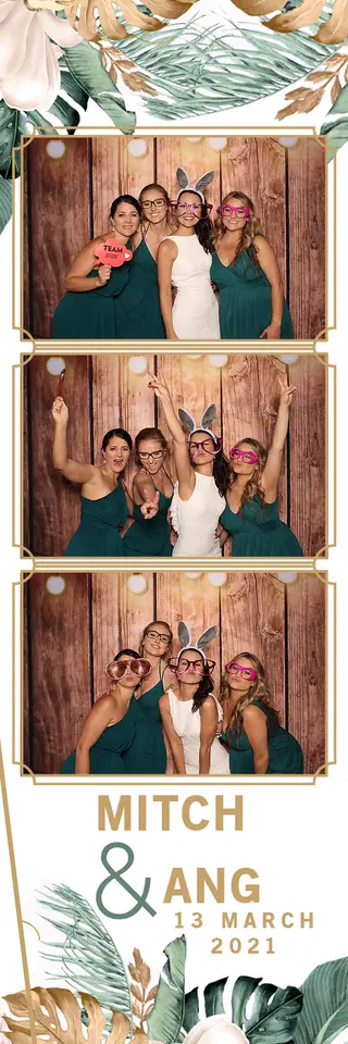 Wedding photobooth photostrip template printed on the day by Durban Photobooths