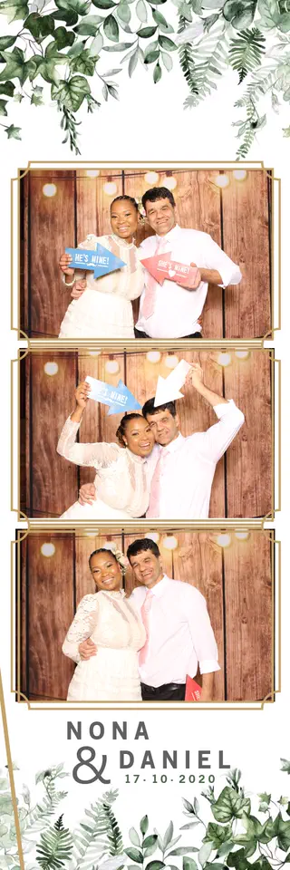 Wedding photobooth photostrip template printed on the day by Durban Photobooths