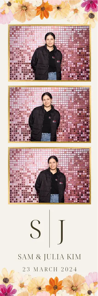 Wedding photobooth photostrip template printed on the day by Durban Photobooths