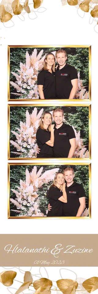 Wedding photobooth photostrip template printed on the day by Durban Photobooths