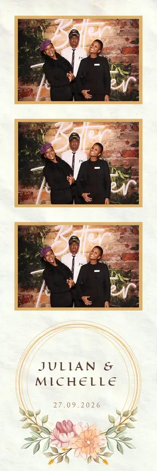 Wedding photostrip design — a sample template for events in Durban, Umhlanga and Ballito