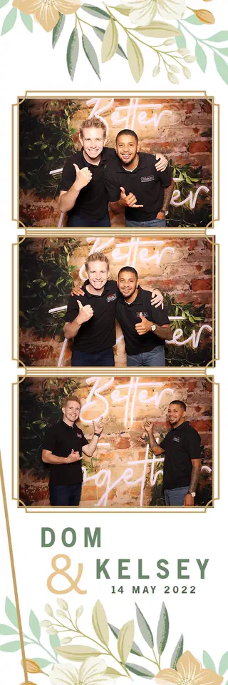 Wedding photobooth photostrip template printed on the day by Durban Photobooths